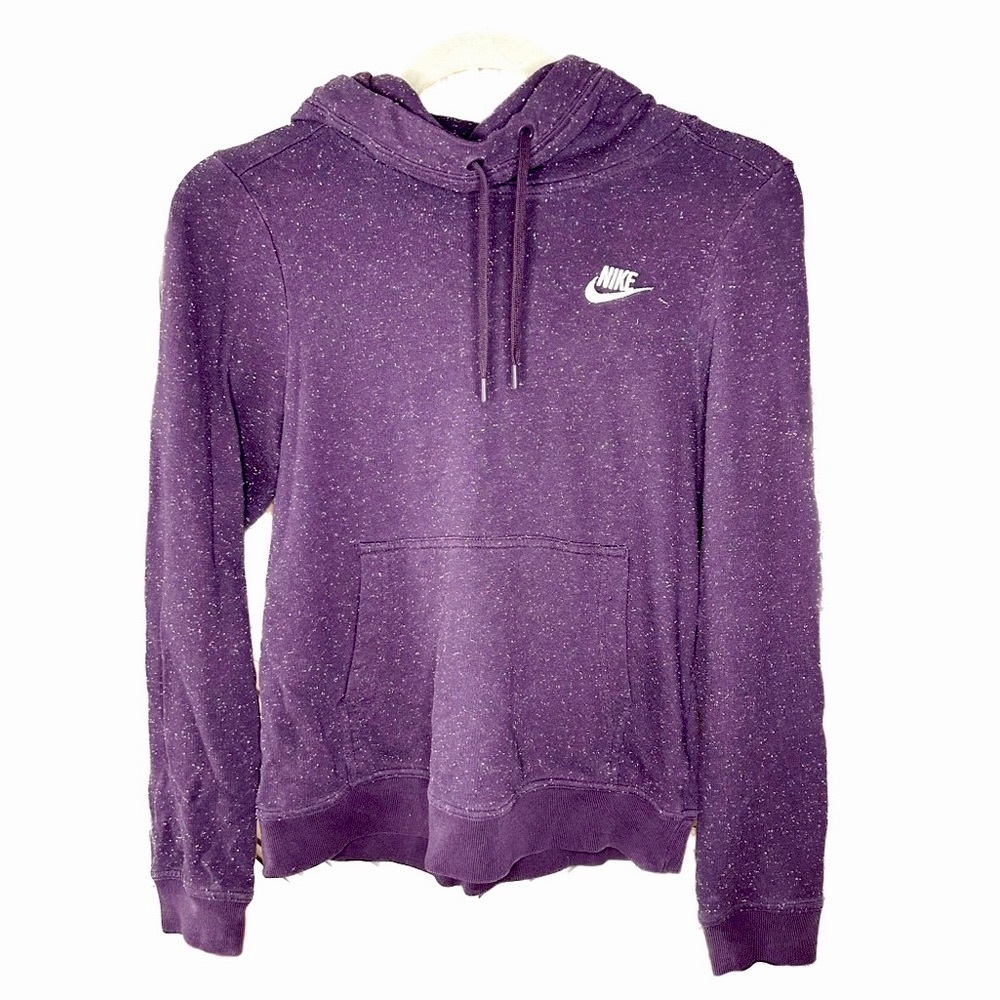 Nike Hoodie Cowl Neck Sweatshirt Purple Speckled